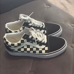 Vans Black and White Checkerboard Sneakers